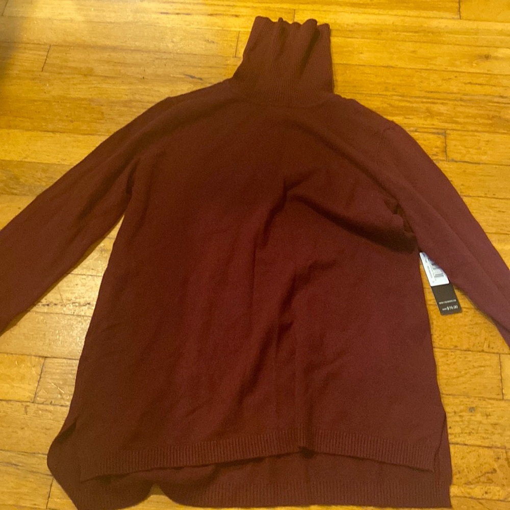 Red turtleneck sweater